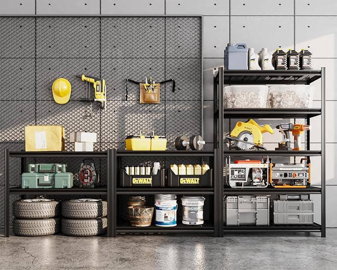 5 Tier Metal Shelving Unit, Heavy Duty Garage Shelves - Image 3