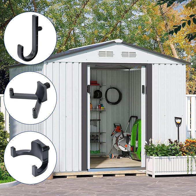 6 Pcs ABS Storage Shed Tool Hooks, Heavy Duty Shed Accessories & Hooks - Image 6