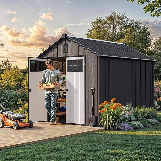 YITAHOME Outdoor Storage Shed 8x10 Ft, Plastic Storage Sheds - Image 6