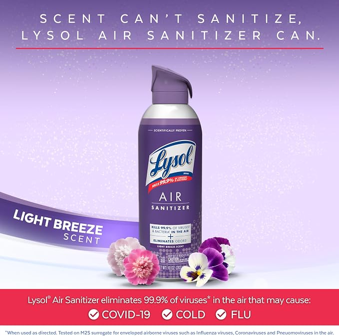 Lysol Air Sanitizer Spray with Odor Eliminator - Image 3
