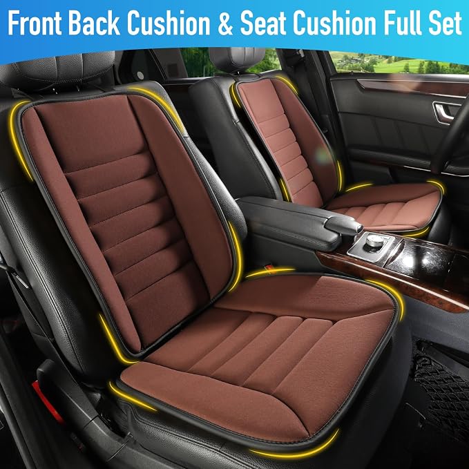 Car Seat Cushion with Back Support Pillow, Comfy Lumbar Support & Seat Cushion - Image 4