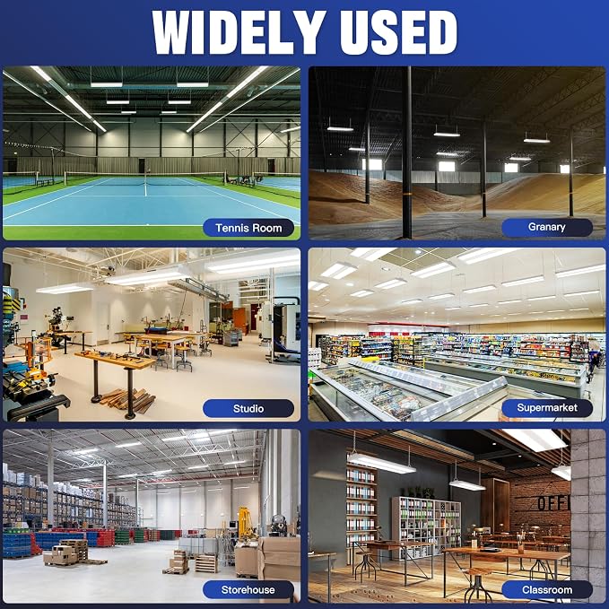 JTT LED Linear High Bay Light, 200/150/100W 30000LM Shop Light Commercial 360° - Image 8