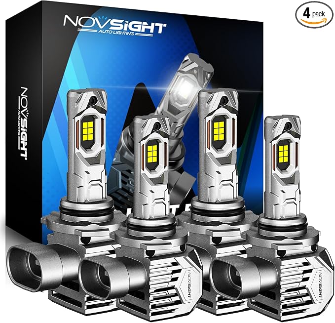 NOVSIGHT 9005 9006 LED Fog Light Bulbs, 100000 Lumens 6500K Cool White Light by NOVSIGHT