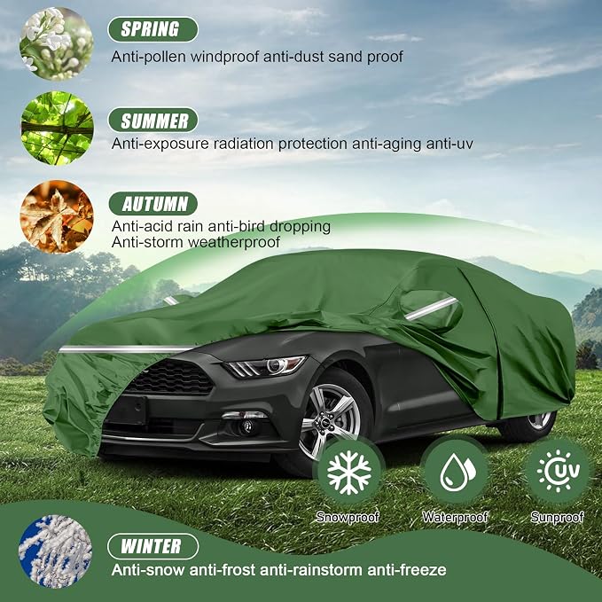 BOSSTONE Car Cover Custom Fit for Ford Mustang 1994-2025, Waterproof All - Image 7