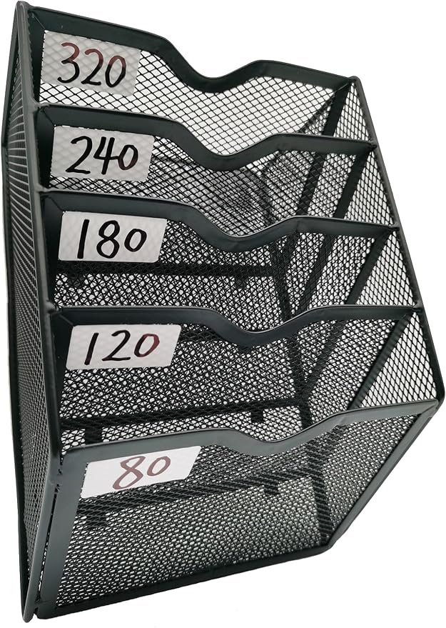 5-Tier Wall Mount All Metal Sandpaper Organizer, Hanging Sandpaper Storage Rack - Image 3