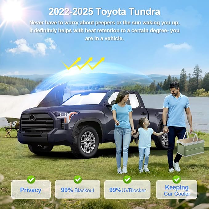 6pcs Car Window Shades for Toyota Tundra 2022-2025 Accessories, Windshield Side - Image 2