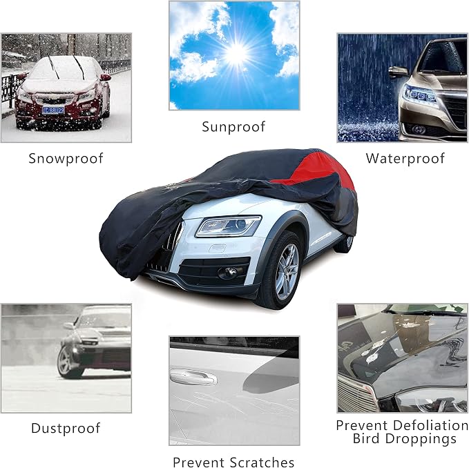 MORNYRAY Car Cover Waterproof All Weather Windproof Snowproof UV Protection - Image 3