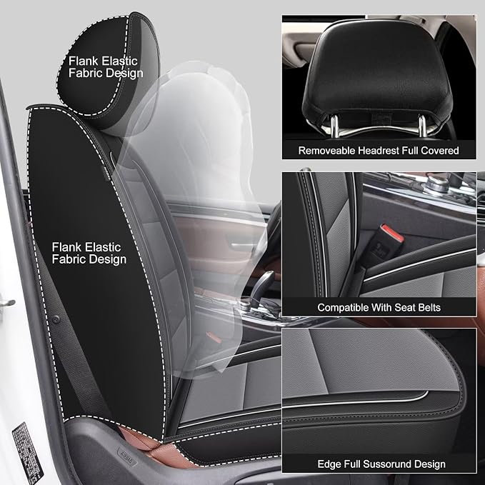 YORKNEIC 2 Front Seat Covers Fit - Image 2