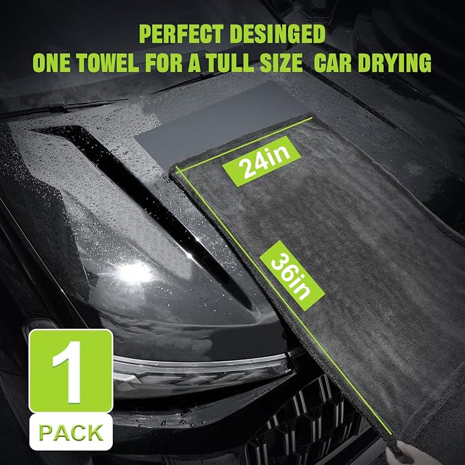 2 Pack 1300 GSM Car Drying Towel, Microfiber Towels - Image 3