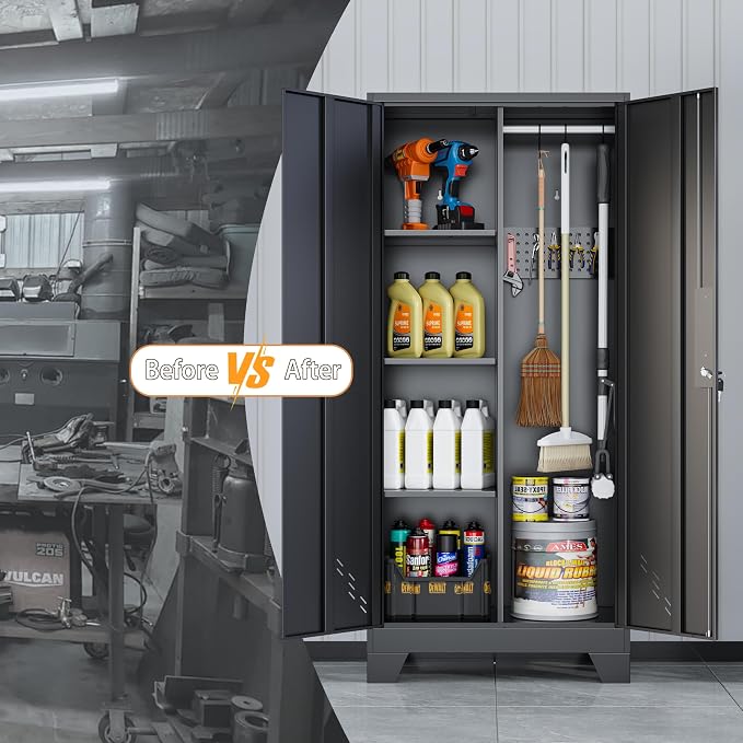 61" H Metal Storage Cabinet, Utility Cabinets - Image 5