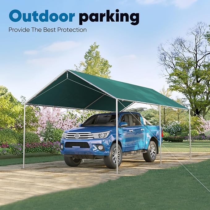 Quictent 10x15 ft Heavy Duty Car Canopy Galvanized Frame Carport Outdoor Party - Image 9