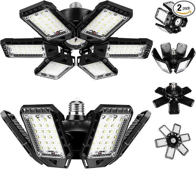 LED Garage Lights Bulb 2 Pack 180W 18000LM 6500K Led Shop Light by Aoretic