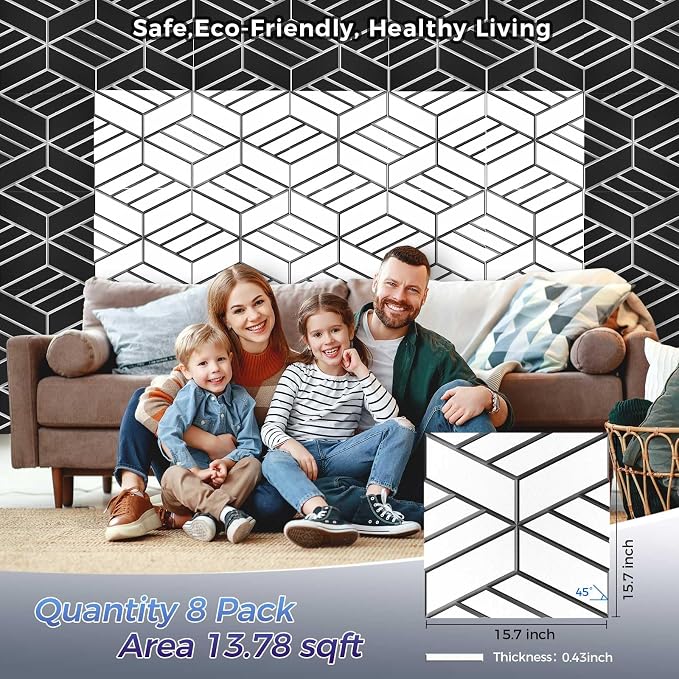 8 Pack 2-Layer Soundproof Wall Panels, 15.7 x 15.7 x 0.43 in Large Sound Proof - Image 2