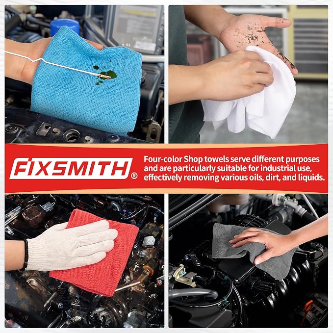 FIXSMITH Shop Towels, Microfiber Cleaning Cloth Bulk, 200 Pack Microfiber Towels - Image 6
