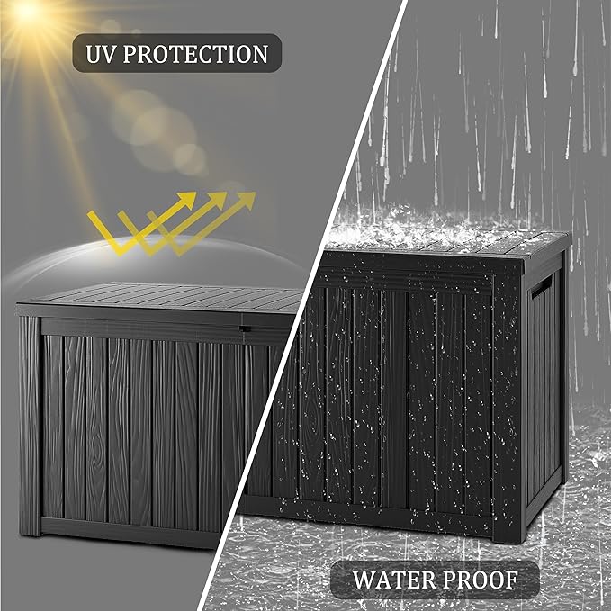 270 Gallon Lockable Resin Deck Box, Waterproof & UV-Resistant Outdoor Storage - Image 5