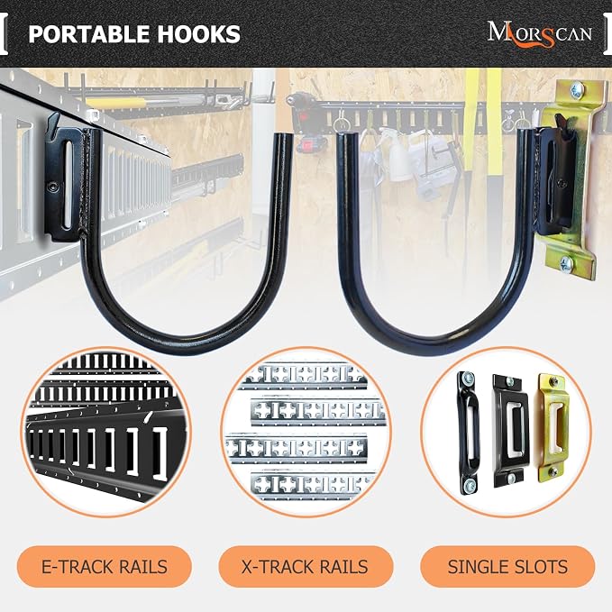 4-Pack 4" E Track J Hooks, Heavy Duty Black Steel Hanger 1, 400lbs Break - Image 4