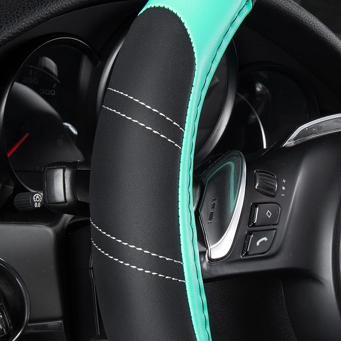 CAR PASS Line Rider Microfiber Leather Sporty Steering Wheel Cover Universal - Image 6