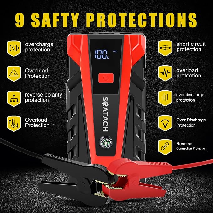 Scatach 011 3500A Car Battery Jump Starter, 12V Jump Starter Battery Pack - Image 4