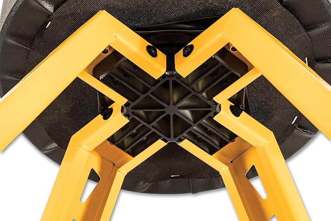 DEWALT Heavy-Duty Metal Stool for Garage and Shop, 360 Swivel Seat, Storage Tray - Image 4