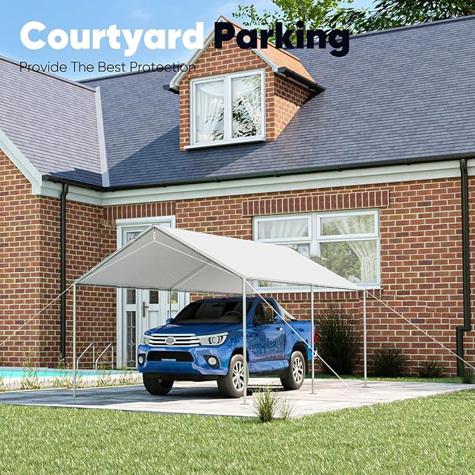 Quictent 10x15 ft Heavy Duty Car Canopy Galvanized Frame Carport Outdoor Party - Image 8