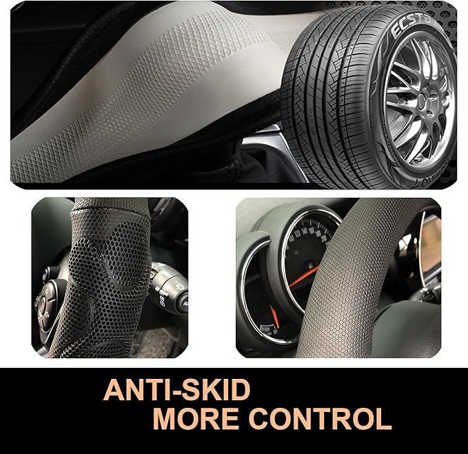 PINCTROT Comfy Grip Steering Wheel Cover, Anti-Slip Design, Universal 14.5-15 - Image 5