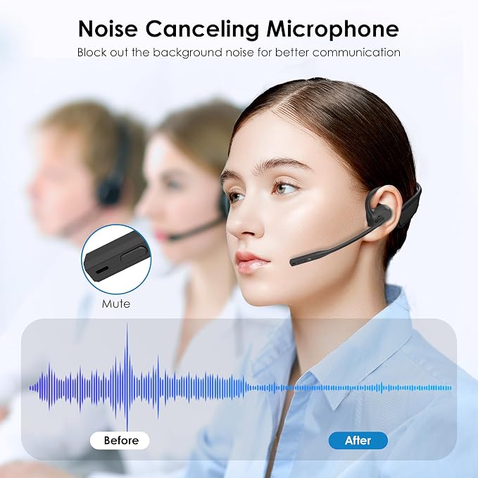 Open Ear Headphones with Mic, Wireless Headset - Image 2
