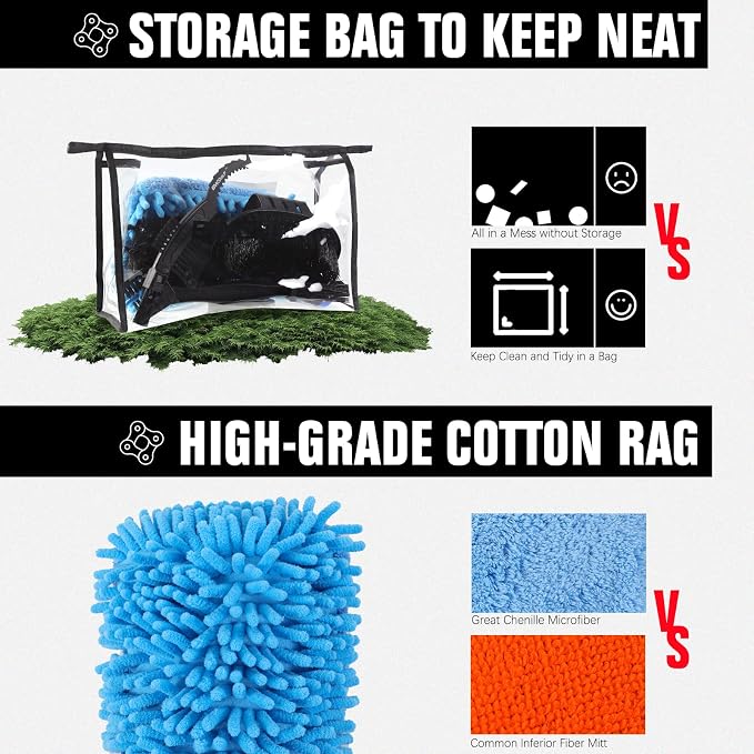 BWSHLF Bike Cleaning Kit with 1 Storage Bag, 5 Brushes - Image 7