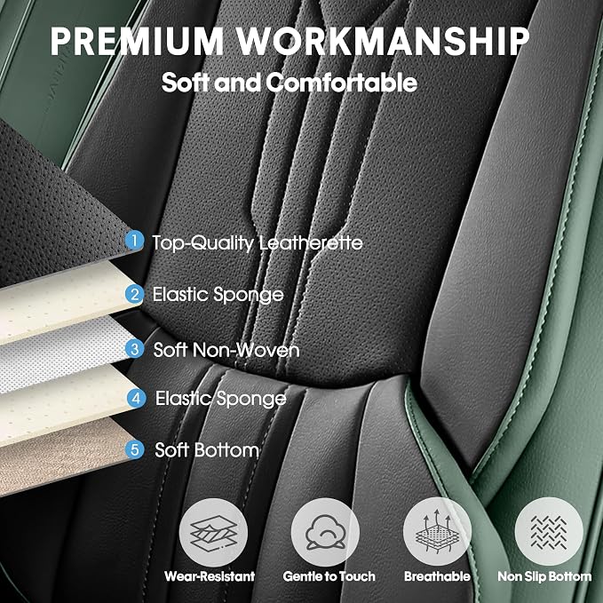 AOOG Car Seat Covers Full Set, Leather Seat Covers - Image 5