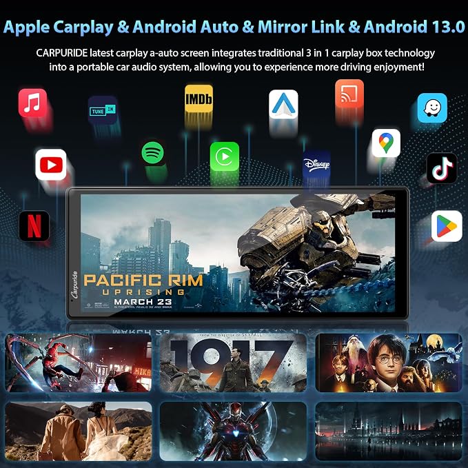 CARPURIDE Wireless CarPlay & Android Auto 4+64GB 8-Core, Online & Offline GPS - Image 2