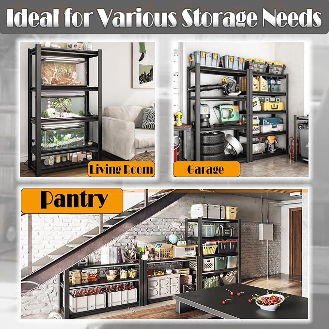 40in Wide Garage Shelving Heavy Duty，2500lbs Large Loads Adjustable Garage - Image 8