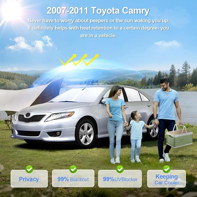 6pcs Car Window Shades for Toyota Camry 2007-2011 Accessories, Windshield Side - Image 2
