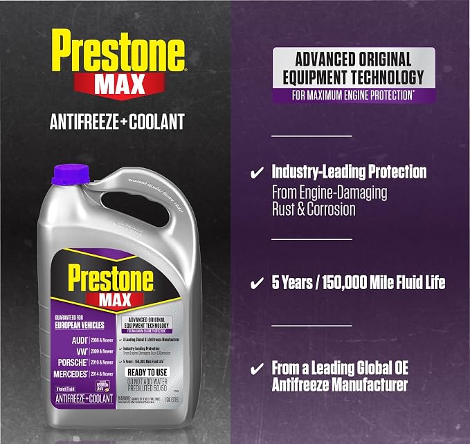 Prestone AF6510 MAX European Vehicles Violet Antifreeze and Coolant, 1 Gallon - Image 3