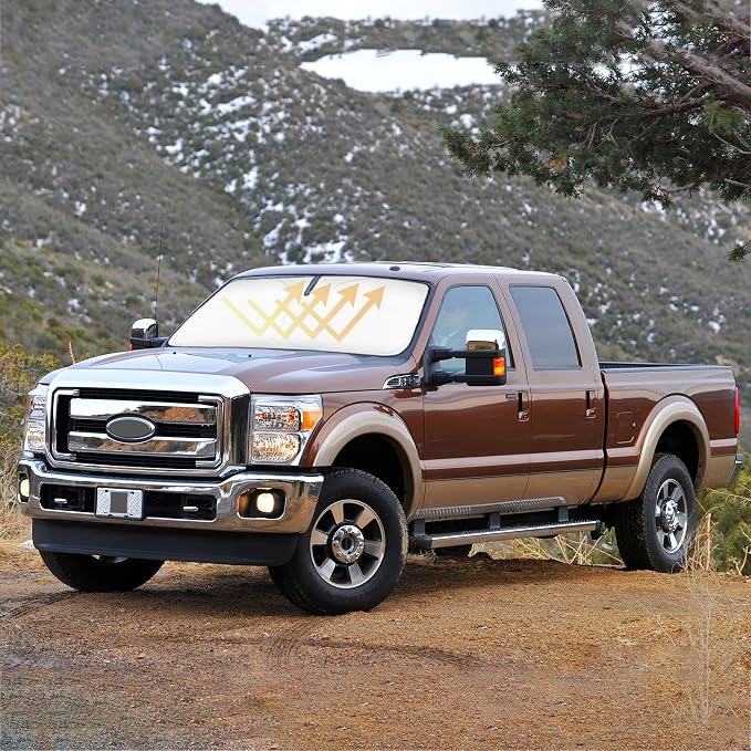 Windshield Sun Shade for 2008-2015 2016 Ford Super Duty F250 F350 F450 F550 by SLOGENTO