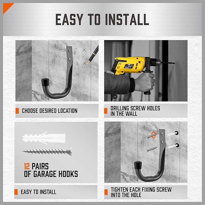 HORUSDY Garage Hooks Heavy Duty - Image 5
