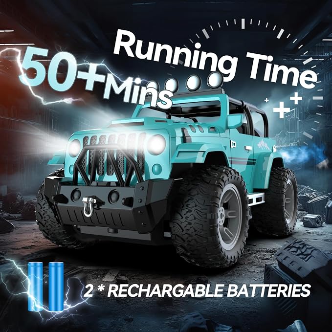 DEERC Remote Control Car with Fog Mist & Music, 1:16 Remote Control Truck - Image 5