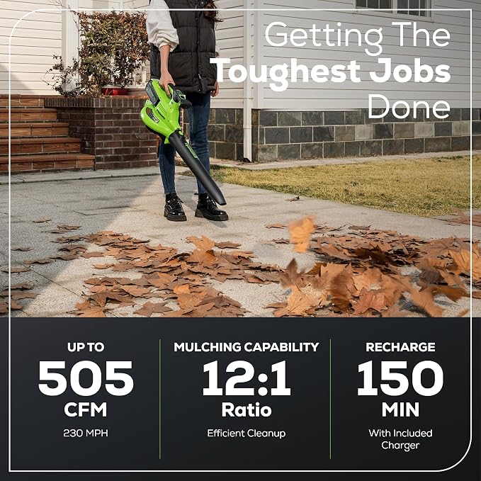 Greenworks 40V Cordless Brushless Leaf Blower/Vacuum - Image 3