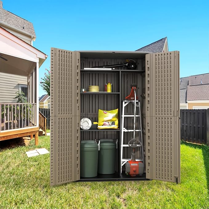 HOMSPARK Storage Shed Weather Resistance, Horizontal Storage Shed - Image 4