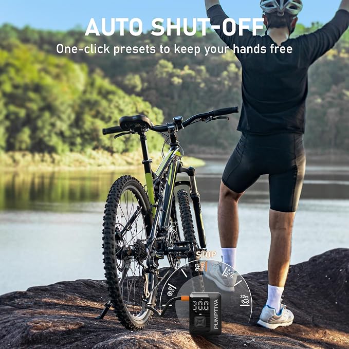Tire Inflator Portable Air Compressor, 150 PSI Portable Electric Bike Pump Auto - Image 3