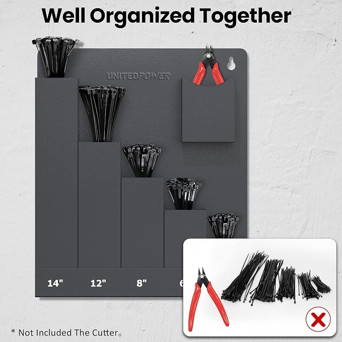 UNITEDPOWER Cable Tie Holder, Wall Mount Storage Rack Organizer - Image 6