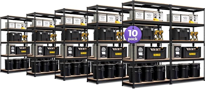 HOMEDANT 5-Tier Laminated Boltless Heavy Duty Metal Shelving Unit Adjustable by TheBestOrganizingSolution
