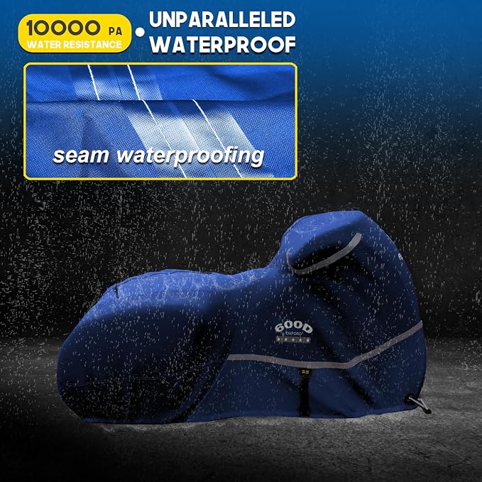 Rosefray Motorcycle Cover with Side Box Heavy Duty 600D Waterproof - Image 3