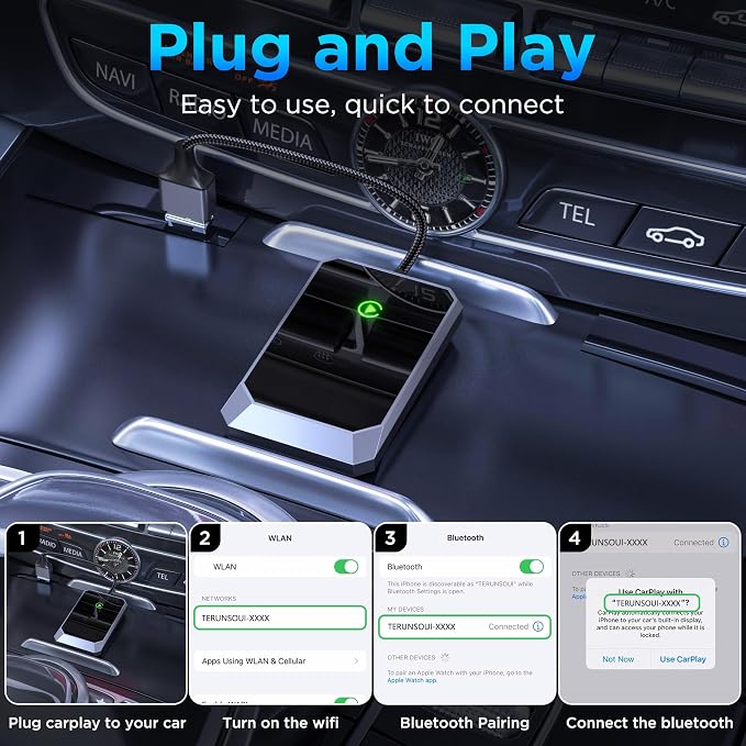 Wireless Carplay Adapter, Converts Wired to Wireless carplay Adapter - Image 2