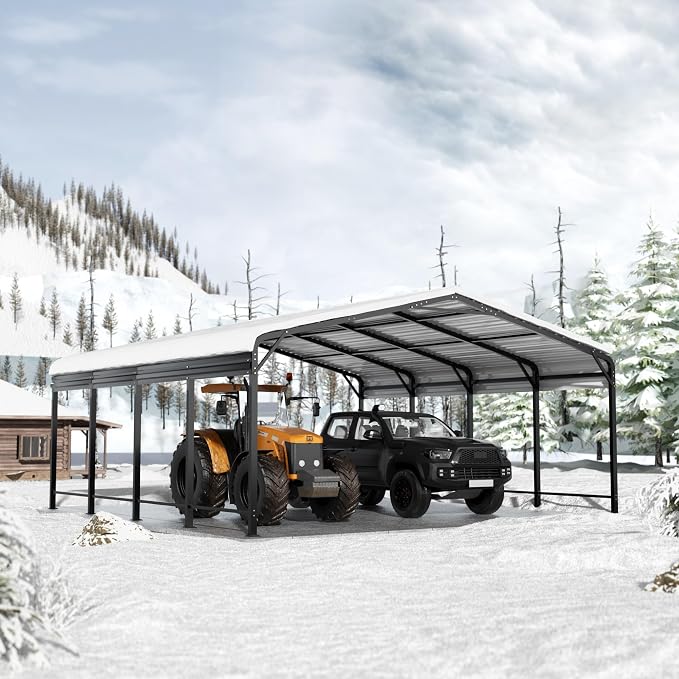 20x20 FT Metal Carport with Heavy Duty Carport Canopy, Car Port with Reinforced by AirWire
