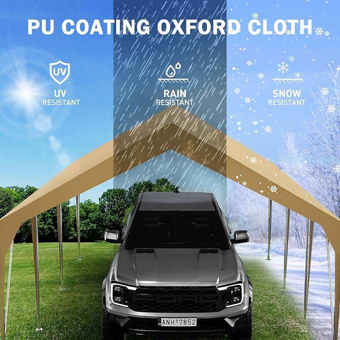 12x20ft Heavy Duty Carport Outdoor Car Canopy UV Resistant Waterproof Party - Image 4
