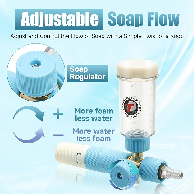Tool Daily Foam Cannon with Dual Connector Accessory, Original Soap Cannon - Image 3