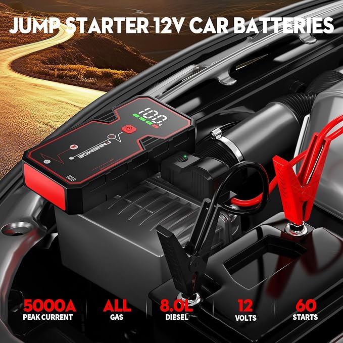 Car Jump Starter, 5000A Peak 23800mAh 12V Jump Starter Battery Pack, - Image 2