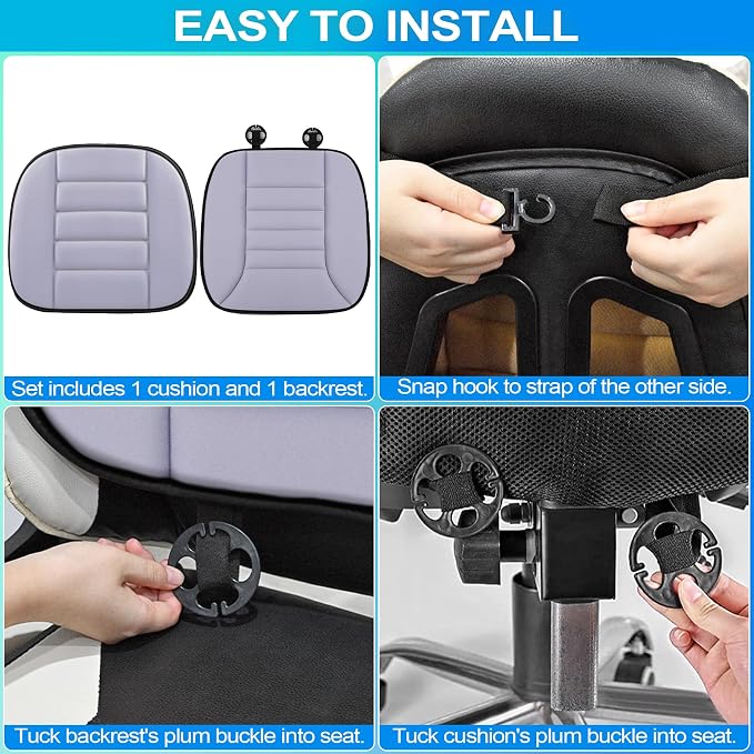 MYFAMIREA Car Seat Cushion and Lumbar Support Pillow 1.2'' Thick Memory Foam - Image 3