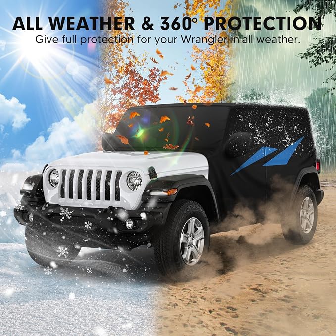 Car Cover for Jeep Wrangler JK JL 4 Door 2007-2025 Waterproof All Weather Car - Image 6