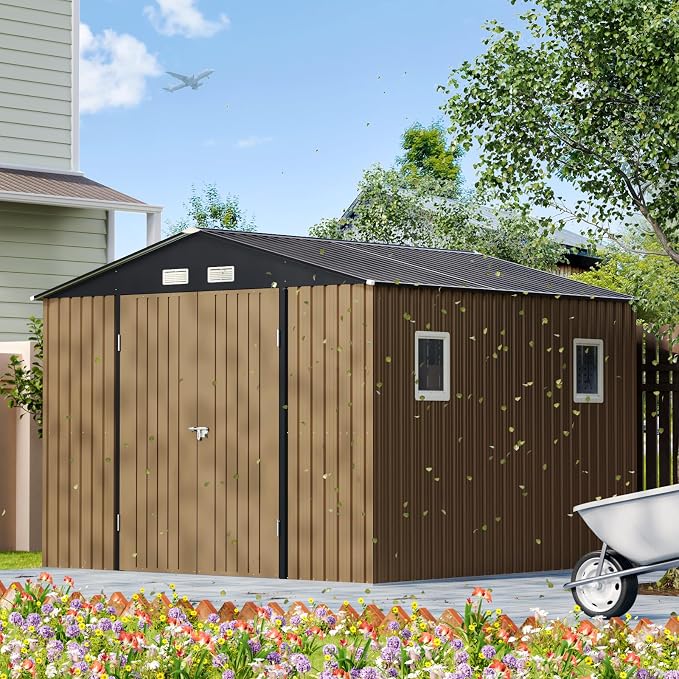 10X10X7.5 FT Outdoor Steel Storage Shed - Image 5