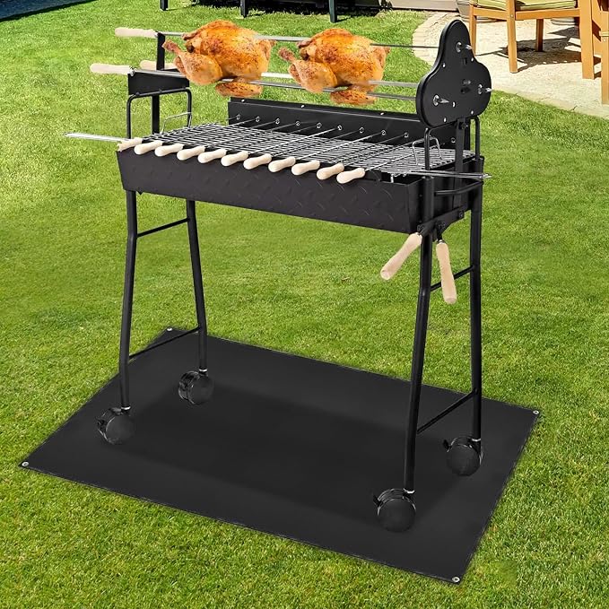 Under Grill Mat for Outdoor Grilling, 32 x 48 inches Double-Sided Fireproof - Image 7